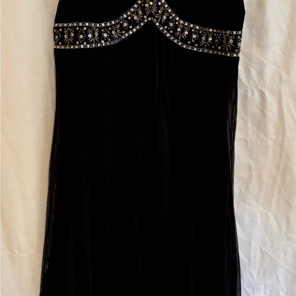 Mixit Black Embellished Sweetheart Gown
